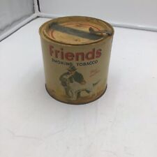 Vintage Friends Smoking Tobacco Tin 14oz Can Hunting Dog With 1926 Tax Ribbon picture