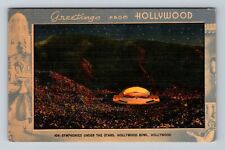 Hollywood CA-California, Symphony Under the Stars, Antique Vintage Postcard picture