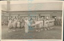 1930s press photo May Day May Queen Celebration cheering procession school picture