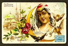 1891 TURKEY National FLOWER & Beautiful Woman TOBACCO Card MAYO N306 picture