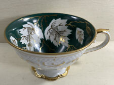 Rare Schumann Tea Cup Only Green Bowl Leaf Pattern w Gold, Raised Design Germany picture