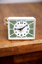 Vintage Westclox Dialite Art Deco Alarm Clock Avocado Green Mid Century Works picture