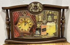 Vintage 1970s Carling Black Label Beer Lighted Clock Sign Display Man Cave Bar picture
