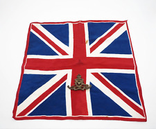 Original WW2 Union Jack Flag & Cap Badge - Royal Artillery Regimental Flag picture