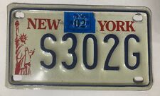 New York Motorcycle License Plate - 2000’s, S302G - Good Condition picture