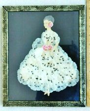 VTG Framed Paper Art Ribbon Petal Doll Lady picture