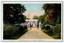 c1950's Entrance To Villa Rosa Landscape Garden Gated Lamp New Port RI Postcard picture