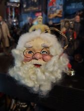 Kurt Adler SANTA'S WORLD Santa Claus Ornament Resin Head w/bells RARE picture