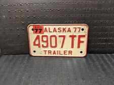 1977 ALASKA TRAILER LICENSE PLATE with 1977 STICKER .. (4907TF) picture