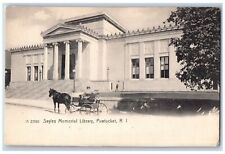 Pawtucket Rhode Island Postcard Sayles Memorial Library Exterior Roadside c1905s picture