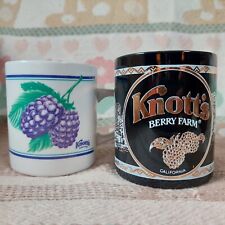 VTG Knotts Berry Farm Mug RARE Black 22k Gold Kapan-Kent Corkscrew & Boysenberry picture