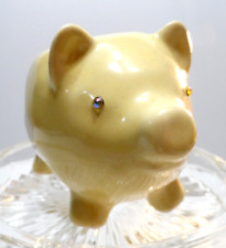 Vintage Ceramic Little Yellow Pig Planter - Crystal Eyes picture