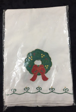 1985 NOS Set of 4  Lillian Vernon Christmas Applique Guest Tea Towels 21