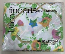 JP Stevens Utica Fine Arts King  Sheet Floral Print Morning Glory 80”x78” picture