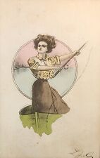 1910 Artist Picture Postcard ~ Woman Fly Fishing ~ #-4733 picture