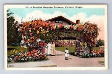 Portland OR-Oregon, A Beautiful Bungalow Residence, Vintage Postcard picture
