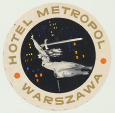 Vintage luggage label Hotel Metropol Warszawa Poland picture