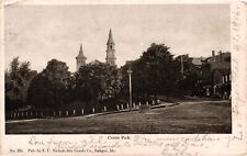 1906 Center Park & Street View Bangor Maine ME Vintage Postcard Posted Undivided picture