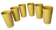 Vintage Tupperware Harvest Gold Yellow Cups Tumblers 873, 12 oz Set 6, 5.25” picture
