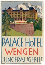 Palace Hotel Wengen Jungfraugebiet Switzerland Hotel LUGGAGE Label BRUGGER RARE picture