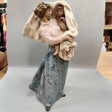 LLADRO 2189 Gres Porcelain Figurine Mother's Pride Mom With Baby Child Blanket picture