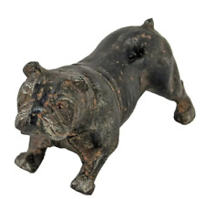 Bulldog Figurine Dog Statue Cast Iron Rustic Gunmetal Rust Finish Paperweight picture