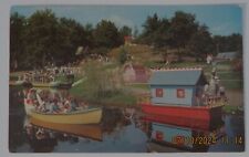 Vintage RPPC Storytown Lake George NY Mother Goose Land Swan Boat Ride postcard picture