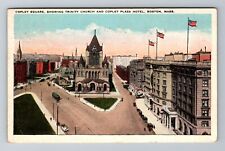 Boston, MA-Massachusetts, Copley Square Trinity Church c1920's, Vintage Postcard picture