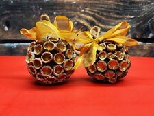 Beautiful Unique Handcrafted Acorn Christmas Ornaments Gold with Glitter picture