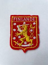 Vintage Finland Finlande Embroidered Patch Shield Flag Scandinavia picture