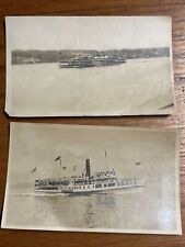 x2 Antique Snapshot Photos Steamship Boat Ferry Betty Alden + picture