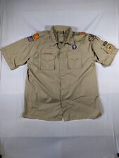 Boy Scouts of America Uniform Shirt Mens XL Button Up Short Sleeve Patches Khaki picture
