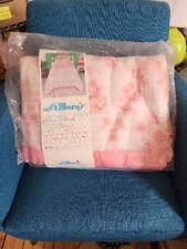 VINTAGE St Mary's DAMASK ROSE Blanket Satin Edge  Made In USA King or Queen NOS picture