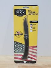 Buck 110 Folding Hunter LT Knife USA Made 420HC Stainless Steel w/ Sheath New picture