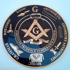 Freemason Masonic Love For Arts  Car Emblem Heavy Alloy Golden And Black Finish picture