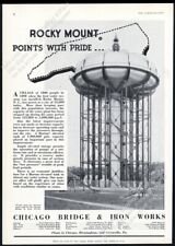 1935 Rocky Mount NC water tower tank photo CB&I vintage print ad picture