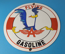 Vintage Flying A Gasoline Porcelain Sign - Mopar Chrysler Road Runner Pump Sign picture