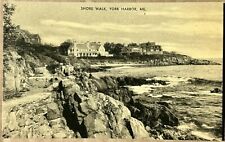 Shore Walk. York Harbor,  Maine Vintage Postcard. ME. Beach. Ocean. picture