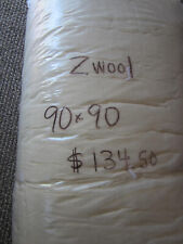 VTG 90s Wool Batting Queen Size Zelinger Wool Co Michigan  90 x 90