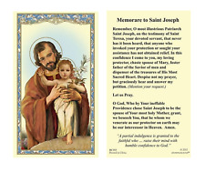 (2 copies) Memorare to St. Joseph Holy Prayer Cards Catholic Christian picture