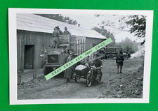 Found PHOTO an Old WW I Military Army Truck & Motorcycle with Side Car picture