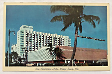 Fabulous New Americana Hotel Bal Harbour Miami Beach FL Palm Tree Postcard picture