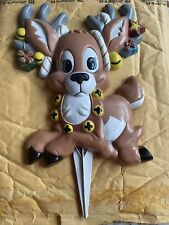 Vintage Cristmas Reindeer Plastic Mold Yard Stake/ Snow Buddy- Giftco picture