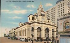 Postcard Gesu Catholic Church And School Miami Florida FL c1942 picture