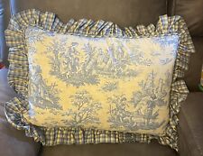 VINTAGE HAND CRAFTED VICTORIAN PRINT THROW PILLOW. LARGE 33