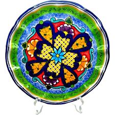Talavera Pottery Plate Wall Hanging Mexico Hand Painted 8” Signed Hernandez  picture