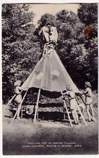 IOWA BOONE CAMPFIRE GIRLS CAMP HANTESA ROLLING TIPI IN INDIAN VILLAGE ca 1939. picture