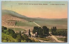 Postcard NV Wells Nevada Schoer's Ranch Aerial View Hand Colored c1930s F31 picture