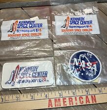 Lot of 2 NOS Vintage NASA Kennedy Space Center Embroidered Patches Spaceport USA picture