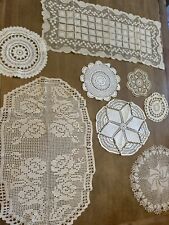 Vintage Antique Lot of Handmade Crocheted Doilies Various Sizes Doily picture